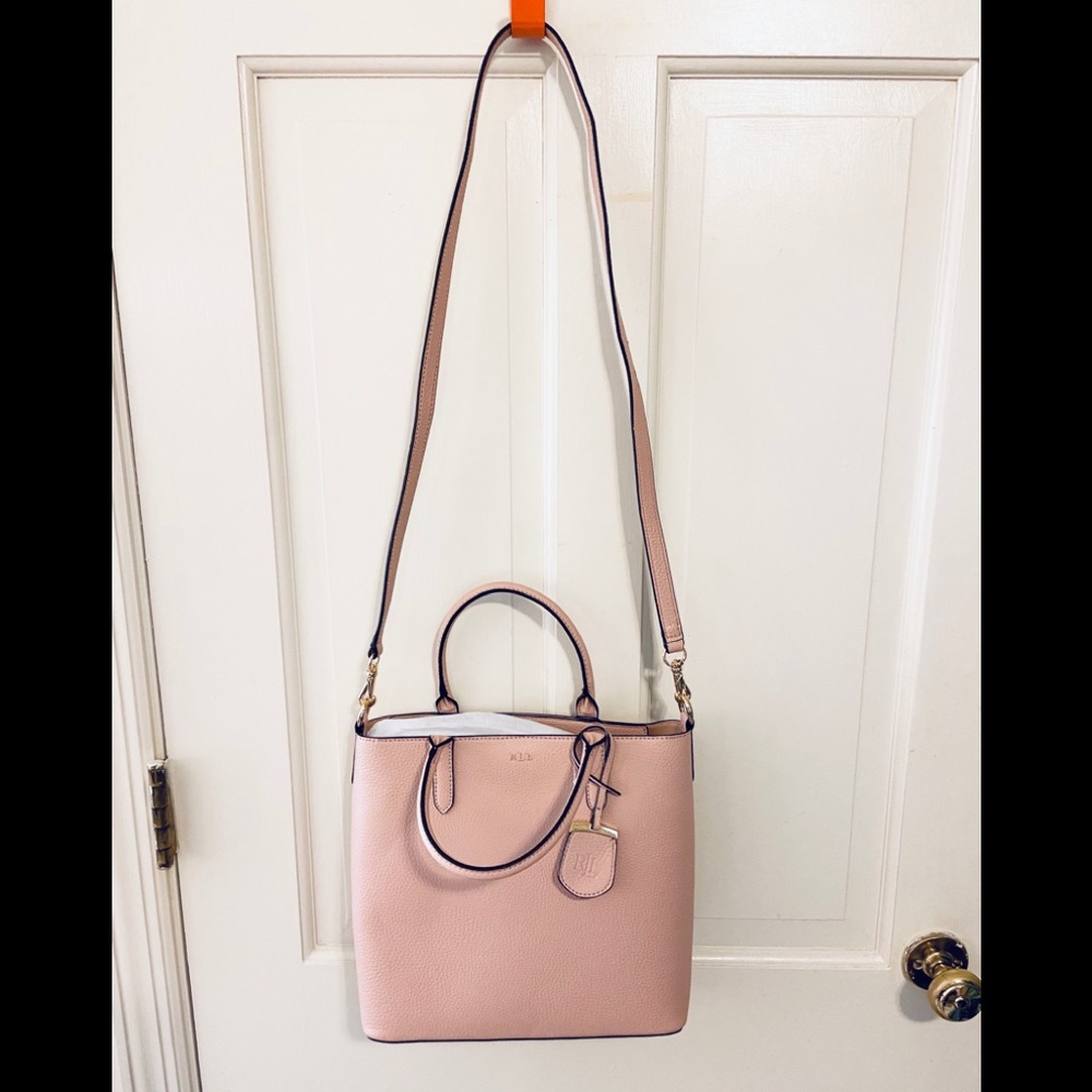 NWT Ralph Lauren Mellow Pink Satchel Handbag Tote - Picture 2 of 14